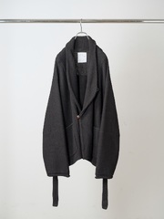 ANCELLM SHAWL COLLAR KNIT CARDIGAN BLACK 2026AW