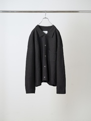 ANCELLM SHETLAND WOOL KNIT SHIRT BLACK 2026AW