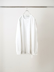 ANCELLM DAMAGE WAFFLE CREW LS WHITE 2026AW