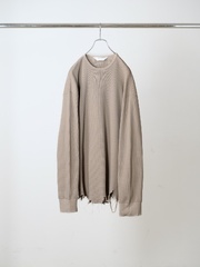 ANCELLM DAMAGE WAFFLE CREW LS P.BEIGE 2026AW
