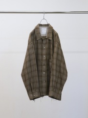 ANCELLM AGING RAYON CHECK SHIRT GREEN 2026SS