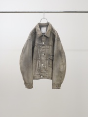 ANCELLM AGING DENIM JACKET BLACK 2025AW