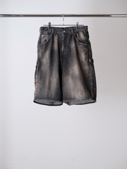 ANCELLM DENIM PAINTER SHORTS BLACK 2026 Summer