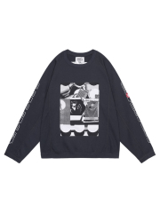 C.E/CAVEMPT MD P2P RAGLAN LONG SLEEVE CHARCOAL 2025AW