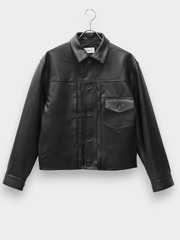 TANAKA LEATHER JEAN JACKET BLACK 2026AW