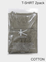 KANEMASA PHIL. 46G COTTON THIN PACK TEE KHAKI 2枚組