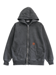 JIEDA DAMAGE PATCH ZIP HOODIE BLACK 2025AW