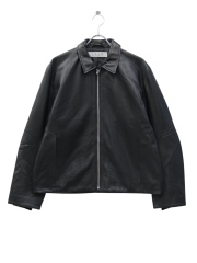 bal TECH LEATHER ZIP JACKET BLACK 2025AW