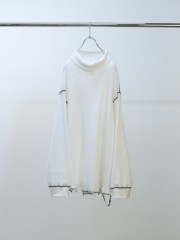 ANCELLM DAMAGE WAFFLE HI-NECK LS T-SHIRT WHITE 2025AW