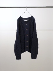 ANCELLM EMBROIDERY CABLE STITCH KNIT NAVY 2025AW