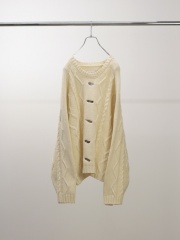 ANCELLM EMBROIDERY CABLE STITCH KNIT OFF WHITE 2025AW