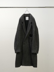 ANCELLM SEMI-DOUBLE CHESTER COAT WHITE/BLACK 2025AW
