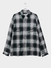 BOWWOW REMADE RAYON PLAID SHIRT AGED D.GREEN/WHITE 2026SS