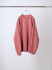 ANCELLM EMBROIDERY DYED LS T-SHIRT RED 2026AW