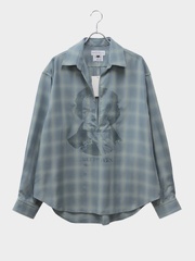elephant TRIBAL fabrics Skipper Shirt Ombre SAX CHECK 2026AW