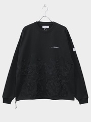 elephant TRIBAL fabrics EMBROIDERY FAT LONG T-SH BLACK 2026SS