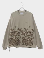 elephant TRIBAL fabrics EMBROIDERY FAT LONG T-SH BEIGE 2026SS