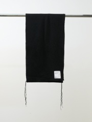 ANCELLM WOOL BLANKET SCARF BLACK 2025AW