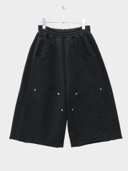 JIEDA 3/4 DOUBLE KNEE SWEAT PANTS BLACK 2026SS
