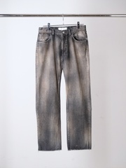 ANCELLM CUT-OFF LENGTH DENIM PANTS BLACK 2026AW