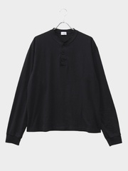 UNUSED LONG-SLEEVE HENRY NECK T-SHIRT BLACK 2026AW