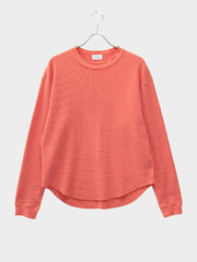 UNUSED LONG-SLEEVE WAFFLE T-SHIRT CORAL 2026AW