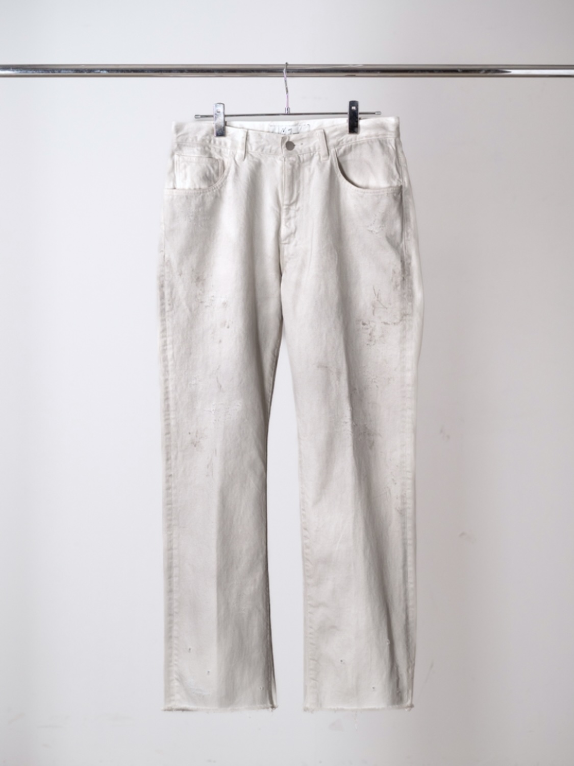 ANCELLM CUT-OFF LENGTH DENIM PANTS WHITE 2026AW