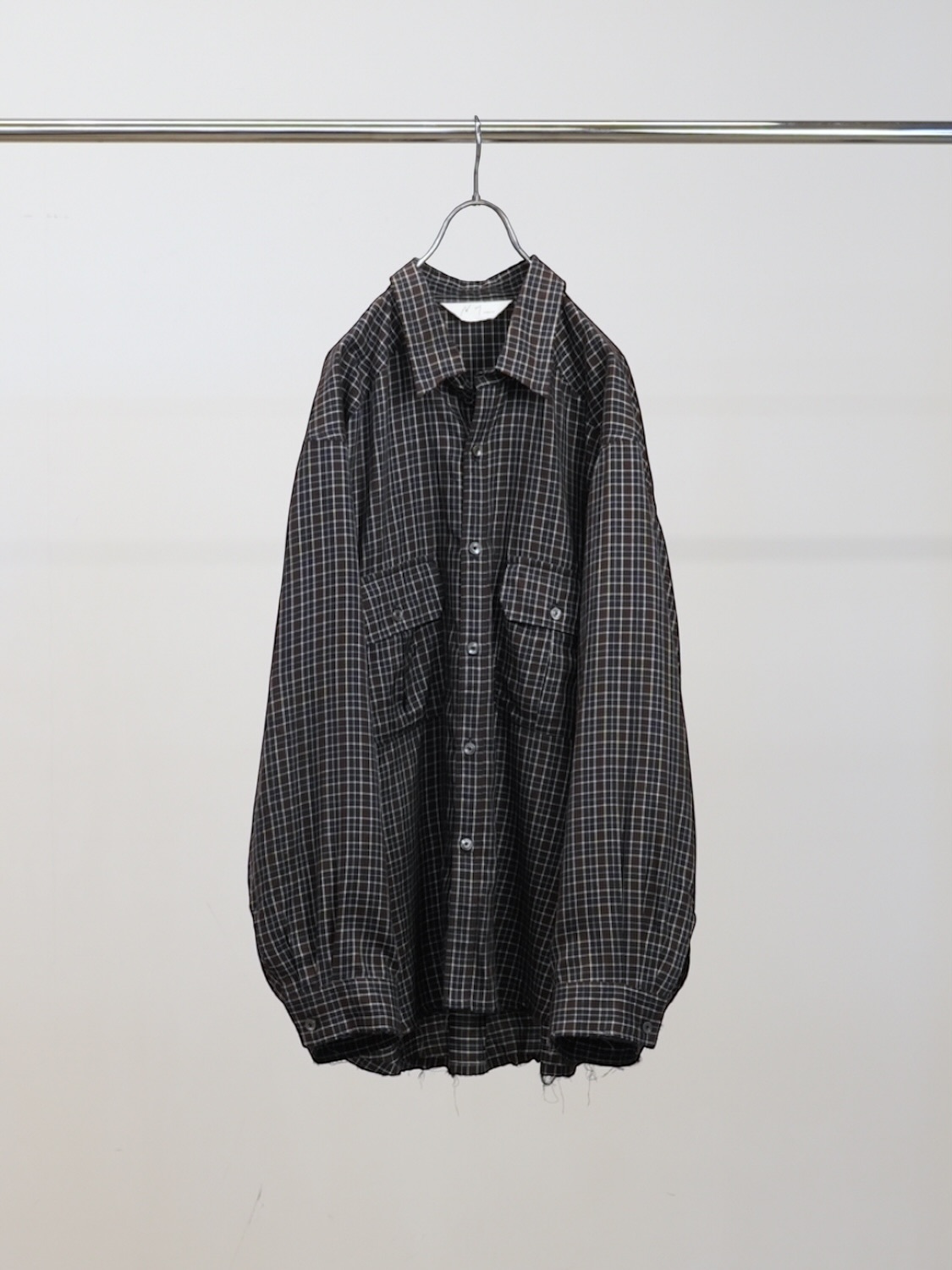 ANCELLM NEL CHECK OVER WORK SHIRT NAVY 2026SS