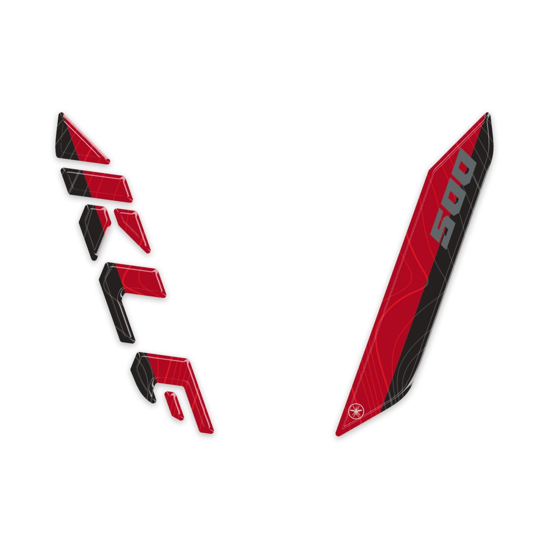 KAWASAKI 3Dフロントカウルステッカー Red KLE500 LB-KFF001