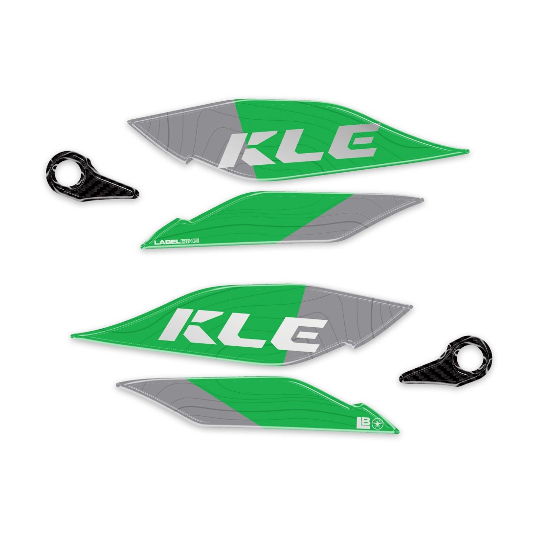 KAWASAKI 3Dハンドガードステッカー Green KLE500 LB-KHG002