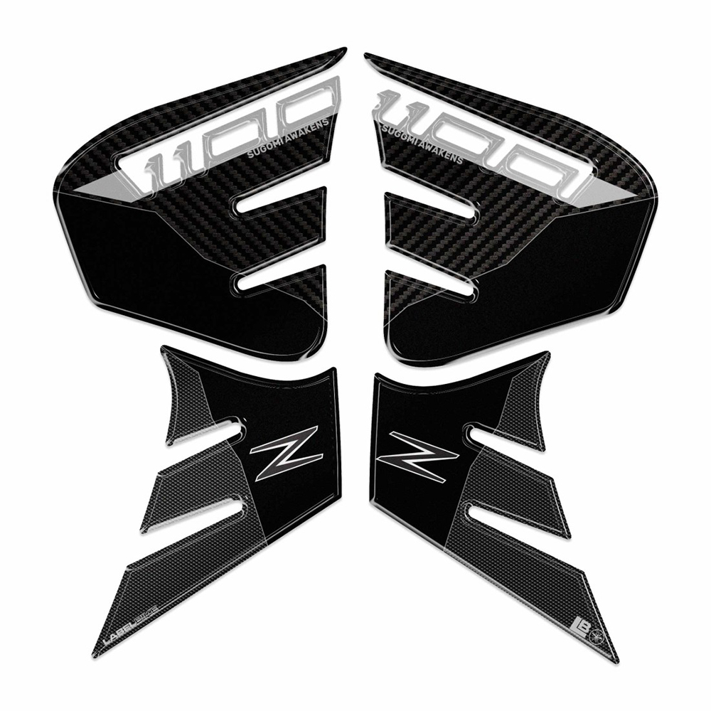 KAWASAKI 3Dタンクサイドステッカー Black Z1100(26- ) LB-KSD001