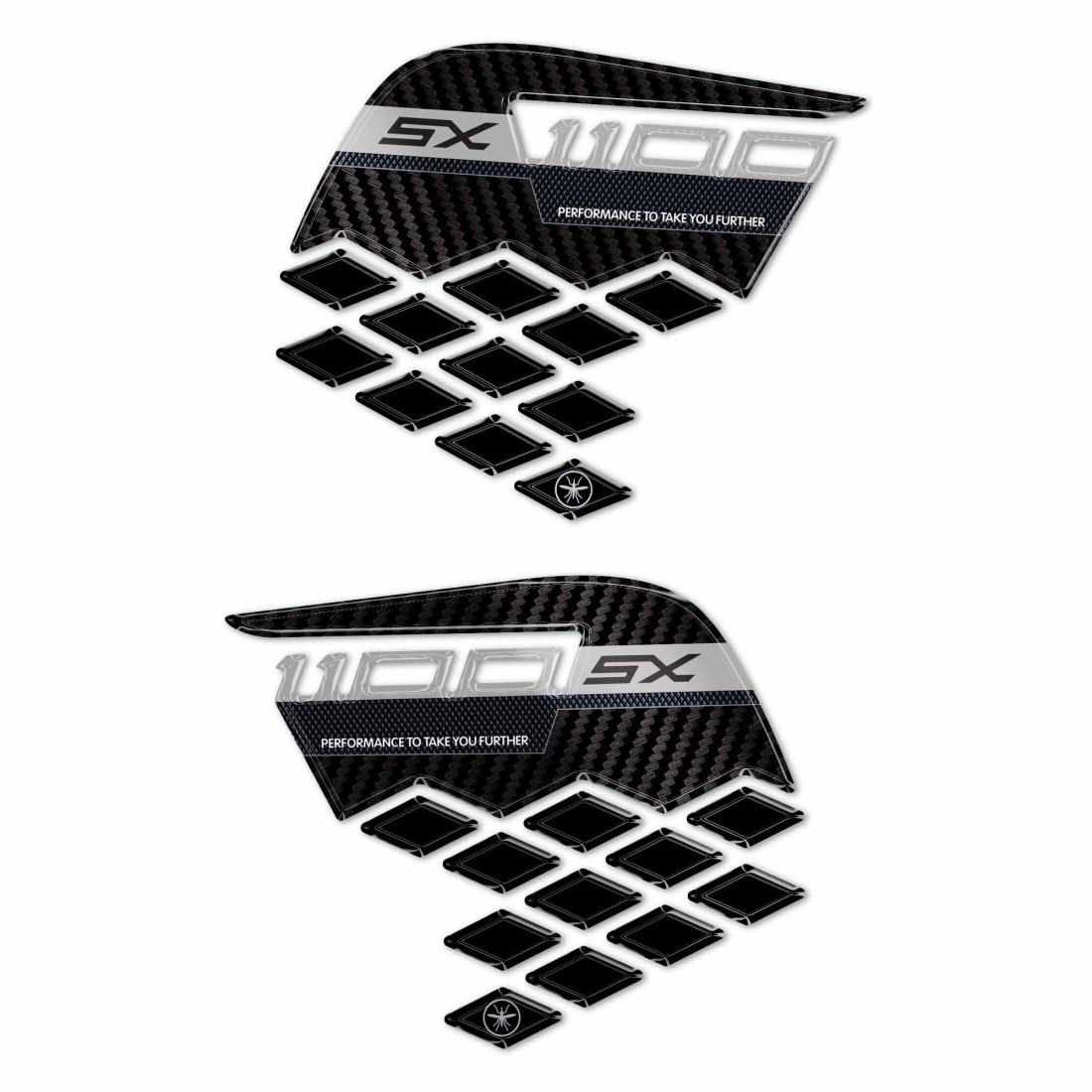 KAWASAKI 3Dタンクサイドステッカー Silver Ninja1100SE/SX LB-KSD006