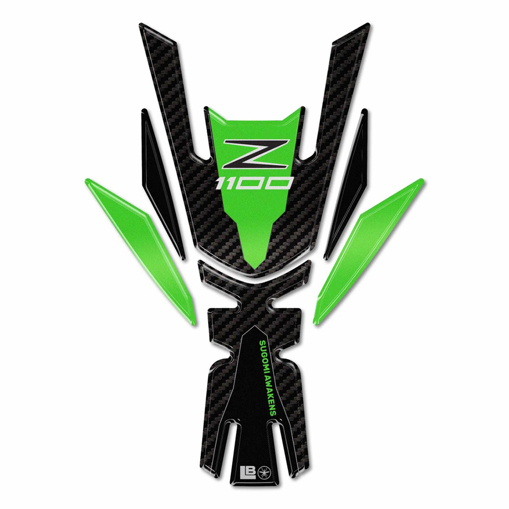 KAWASAKI 3Dタンクステッカー Green Z1100(26- ) LB-KTS009