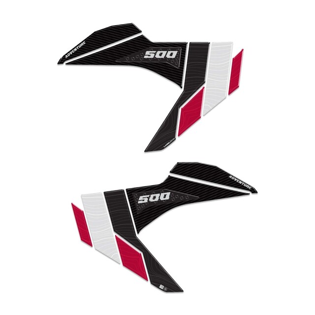 KAWASAKI 3Dタンクサイドステッカー Red KLE500 LB-KSD003