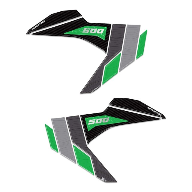 KAWASAKI 3Dタンクサイドステッカー Green KLE500 LB-KSD004