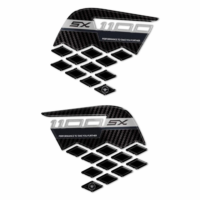 KAWASAKI 3Dタンクサイドステッカー Silver Ninja1100SE/SX LB-KSD006
