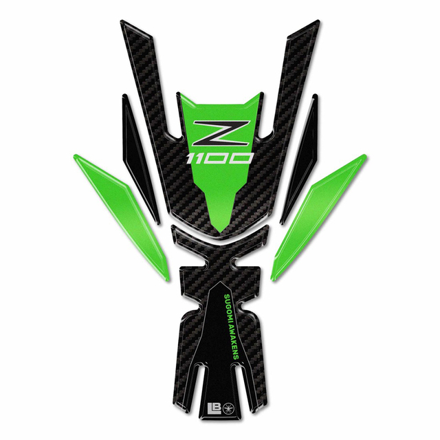 KAWASAKI 3Dタンクステッカー Green Z1100(26- ) LB-KTS009