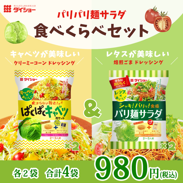 食べ比べ♪パリパリ麺のサラダ用セット（2種×2袋　合計4袋）