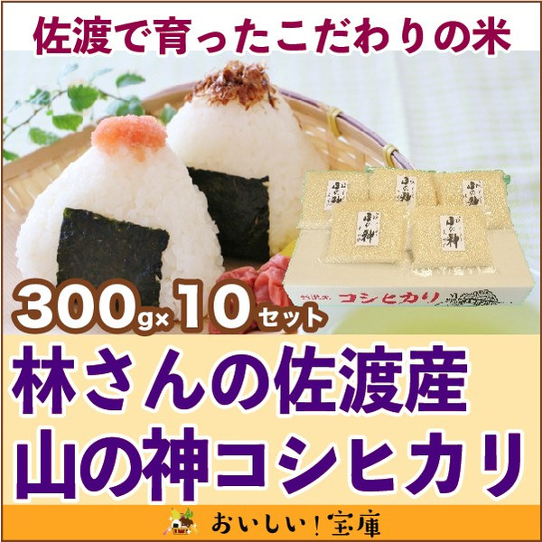 ＜令和7年産・2025年産＞ 林さんの佐渡産　山の神300ｇ（２合）×10セット  | こめや丸七