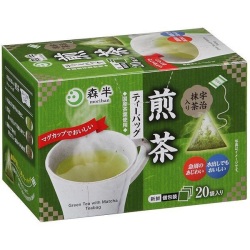 【超お買い得！】　森半　宇治抹茶入り煎茶ティーバッグ　（1.8g×20袋入）×8箱　国産（緑茶、抹茶）