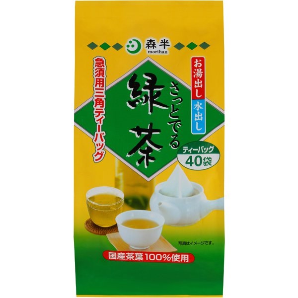 【お徳用ティーパック】　森半　さっとでる緑茶(4ｇ×40袋入)×12袋