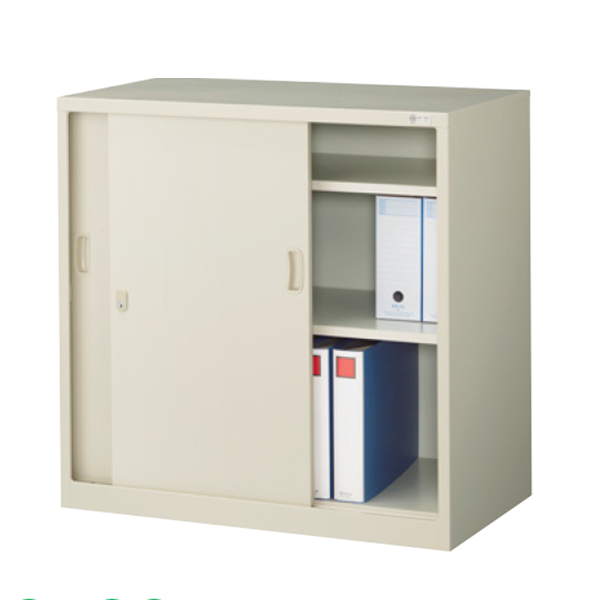 引き違い書庫/スチール戸/G-335SS/幅880×奥行515×高さ880mm/ニューグレー/Gシリーズ/1126