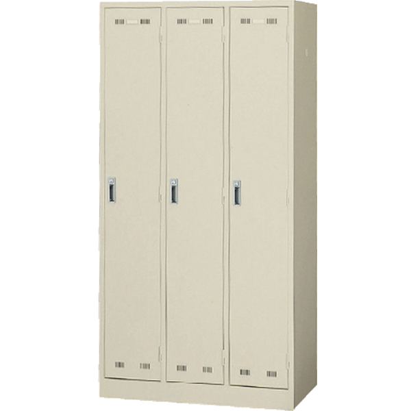 3人用ロッカー/鍵付/SLK-3/幅900×奥行515×高さ1790mm/ニューグレー/SLKシリーズ/1211