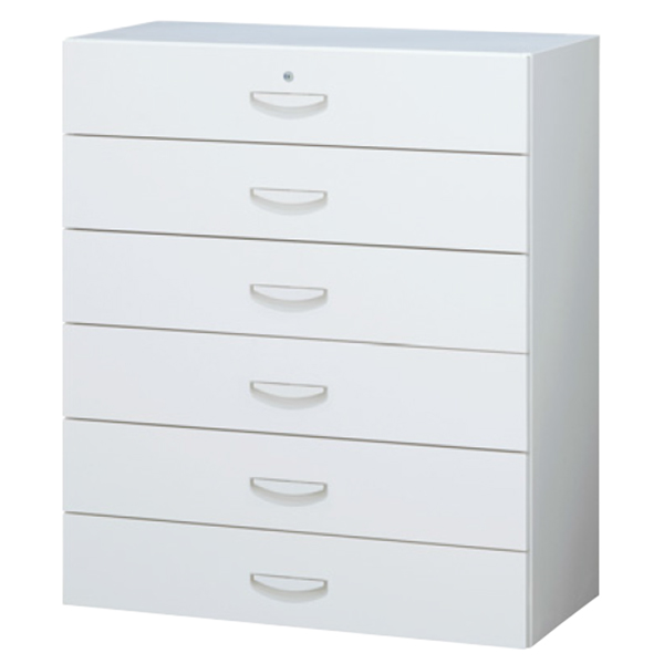 6段ラテラルキャビネット/下置用/内筒交換錠/RW45-610D/幅900×奥行450×高さ1050/ホワイト/クウォールRWシリーズ/62045