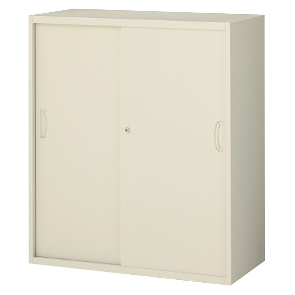 スチール引戸書庫/上下兼用/内筒交換錠/RG45-10S/幅900×奥行450×高さ1050mm/ニューグレー/クウォールRGシリーズ/58821