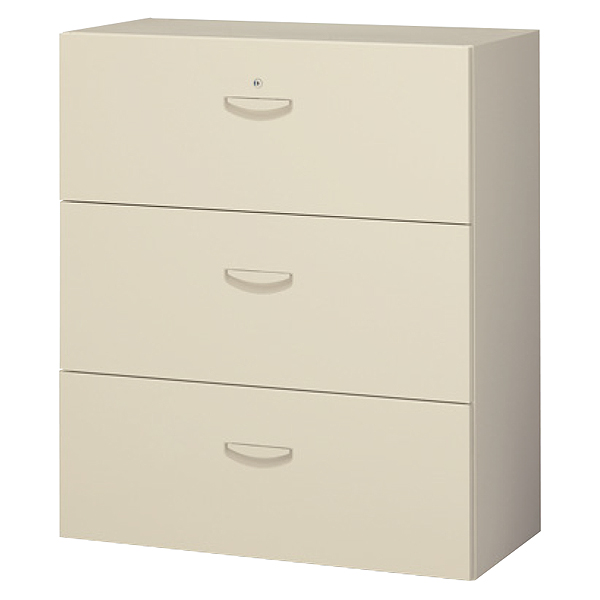 3段ラテラルキャビネット/下置用/内筒交換錠/RG45-310D/幅900×奥行450×高さ1050mm/ニューグレー/クウォールRGシリーズ/58827