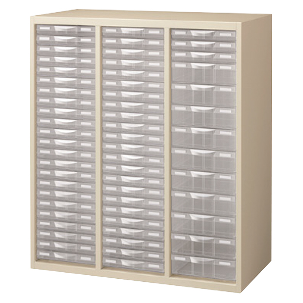 プラスチックキャビネット/下置用/左：2列浅型23段右：1列浅型3段・深型10段/RG45-N10C59/幅900×奥行450×高さ1050mm/ニューグレー/クウォールRGシリーズ/62613