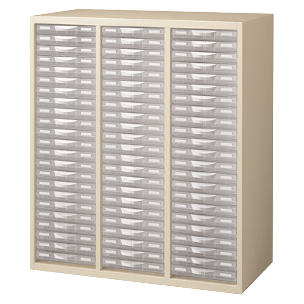 プラスチックキャビネット/下置用/3列浅型23段/RG45-N10C69/幅900×奥行450×高さ1050mm/ニューグレー/クウォールRGシリーズ/62614