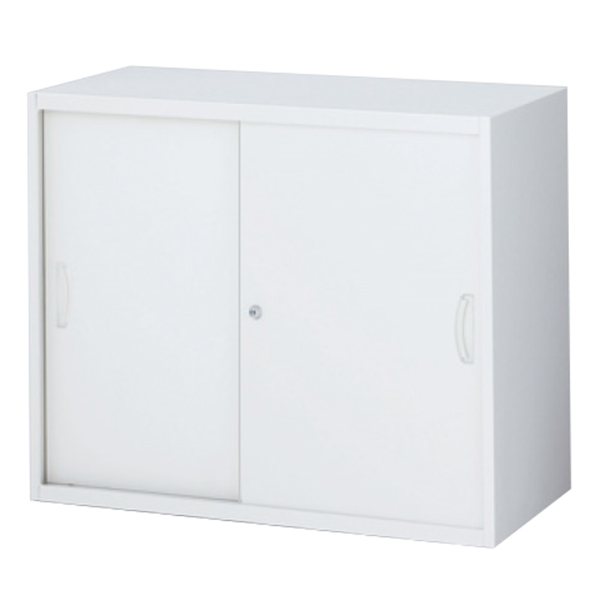 スチール引戸書庫/上下兼用/内筒交換錠/RW4-07S/幅900×奥行400×高さ750/ホワイト/クウォールRWシリーズ/60370