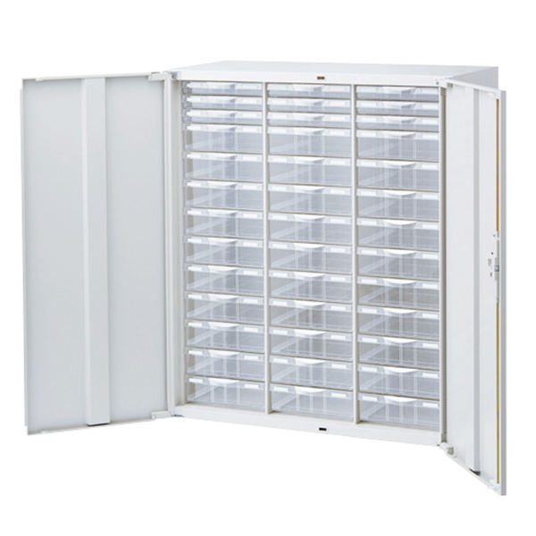 扉付プラスチックキャビネット/下置用/RW45-N10HC39/幅900×奥行450×高さ1050/ホワイト/クウォールRWシリーズ/64501